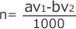 n=av1-bv2/1000